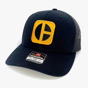 Caterpillar Block C Vintage Patch Hat - All Black Richardson 112